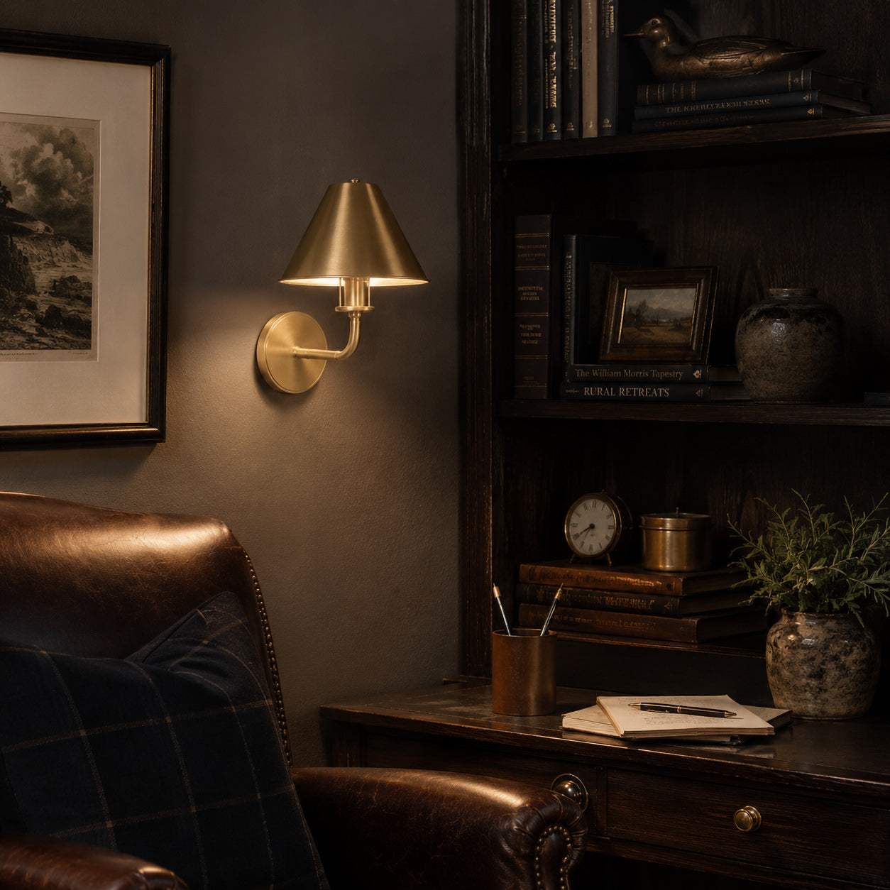 Gooseneck Cone Wall Sconce