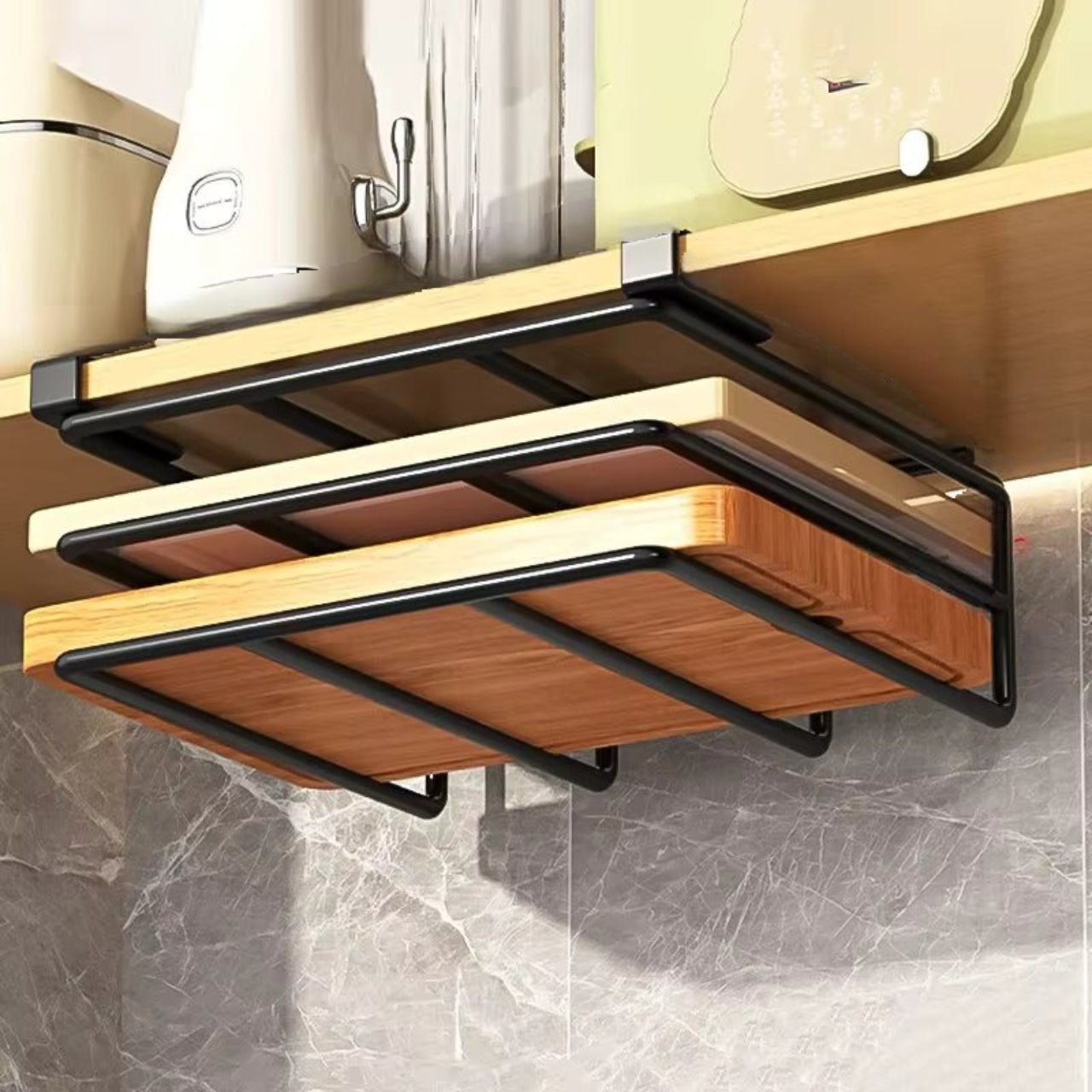 Kitchen Organizer Under Shelf Stainless Steel Paper Towel Holder