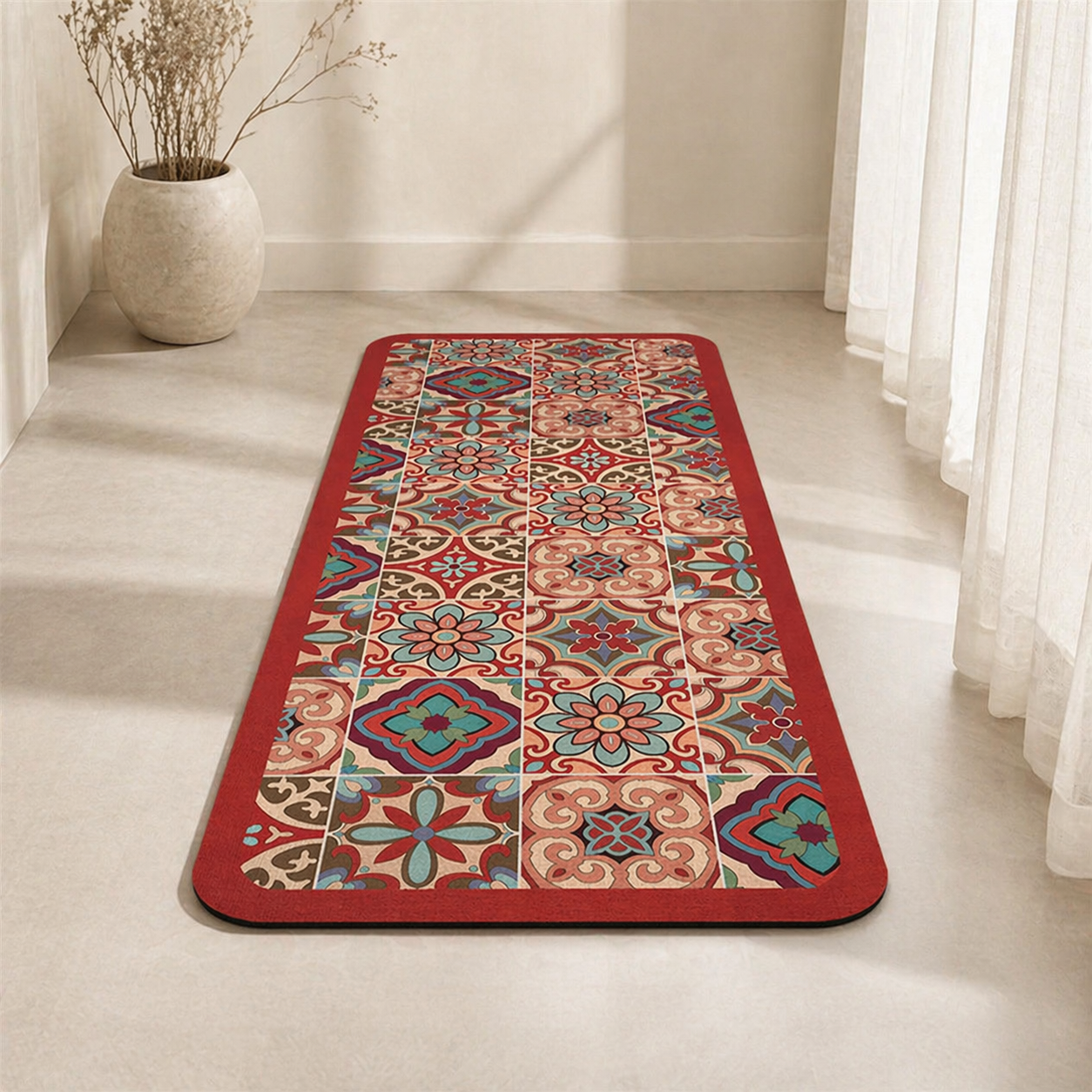 Kitchen Rug Anti Slip Polyester Washable, Comfort & Safety for Your Space