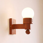 Oak Wood & Opal Glass Wall Sconce