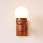 Oak Wood & Opal Glass Wall Sconce