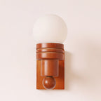 Oak Wood & Opal Glass Wall Sconce
