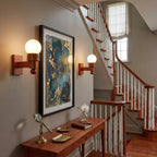 Oak Wood & Opal Glass Wall Sconce