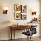 Oak Wood & Opal Glass Wall Sconce