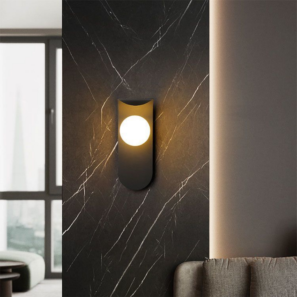 Bello Wall Light | Scandinavian Iron & Frosted Glass Design