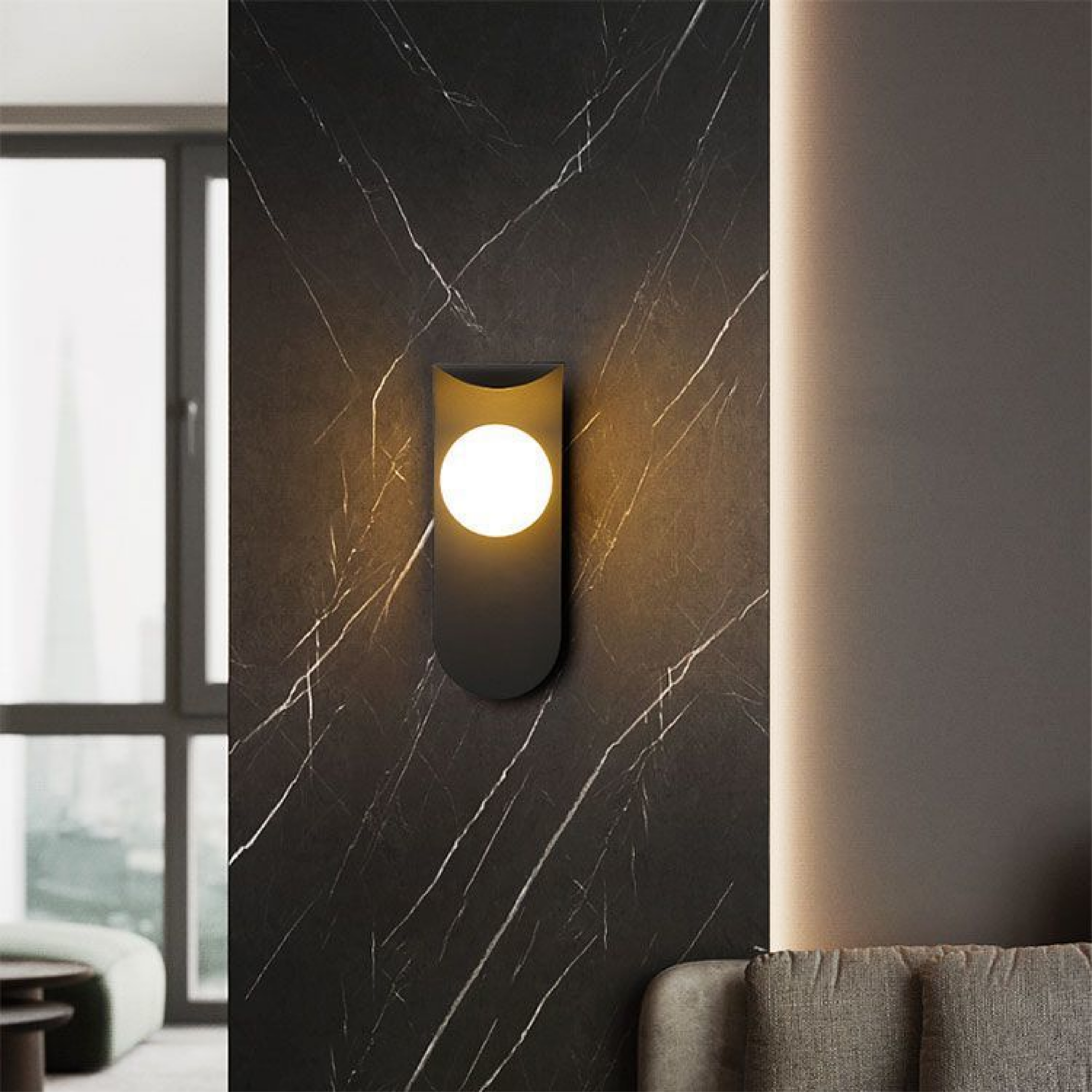 Bello Wall Light | Scandinavian Iron & Frosted Glass Design