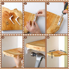 KlassischeAkzent: Wooden Wall Shelves – Set of 3, Space-Saving & Floating in Modern Style for Living Room & Bathroom