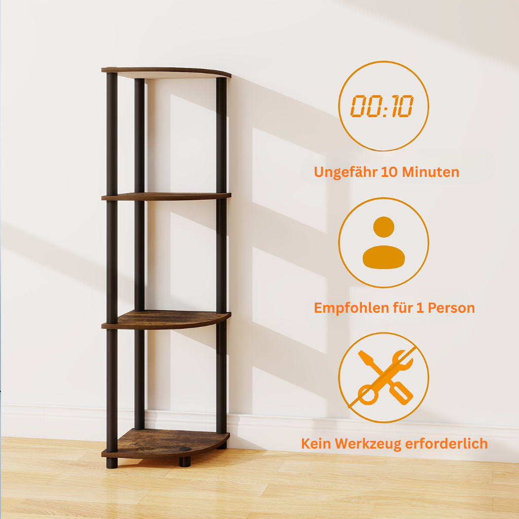 ClassicCorner: Wooden Corner Shelves – 5-tier, freestanding & decorative in classic style for bedrooms & living rooms