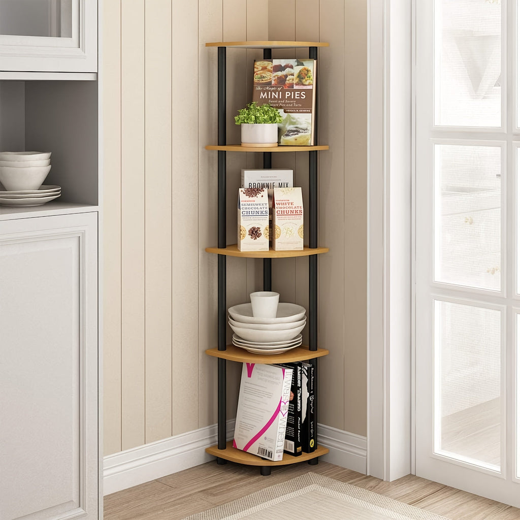 ClassicCorner: Wooden Corner Shelves – 5-tier, freestanding & decorative in classic style for bedrooms & living rooms
