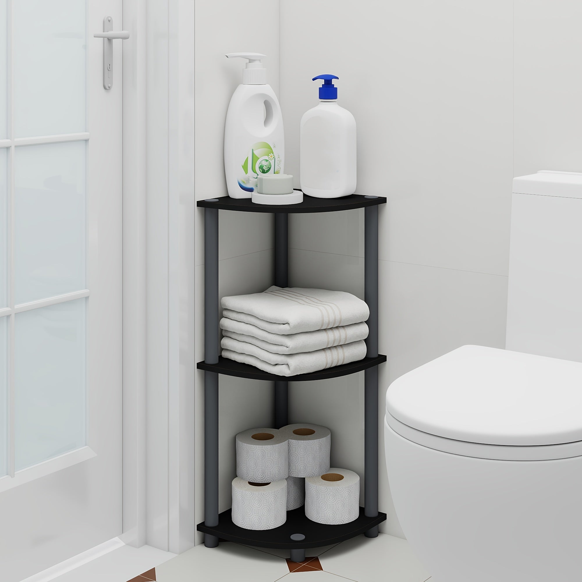 ClassicCorner: Wooden Corner Shelves – 5-tier, freestanding & decorative in classic style for bedrooms & living rooms