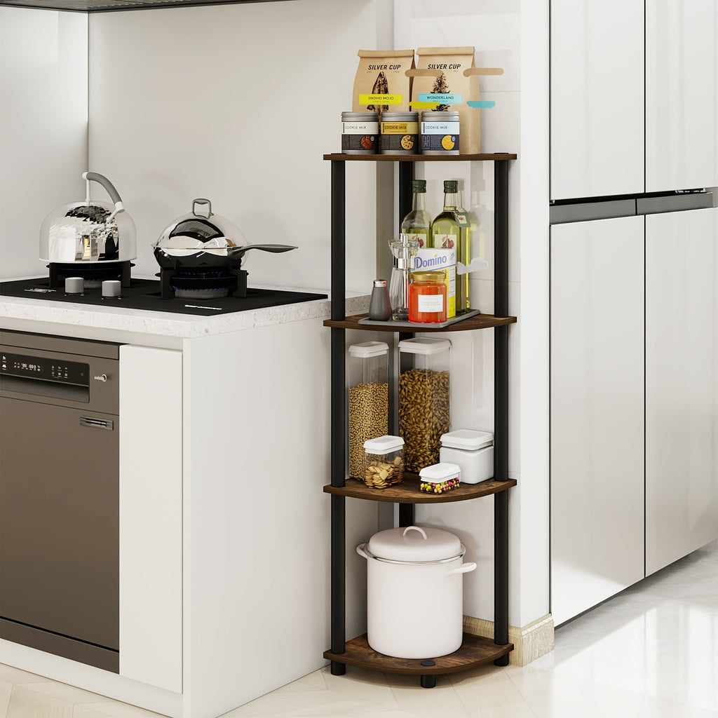 ClassicCorner: Wooden Corner Shelves – 5-tier, freestanding & decorative in classic style for bedrooms & living rooms