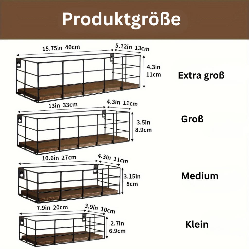 ClassicSet: Wooden Wall Shelves – Stylish, Robust & Floating for Living Room, Bedroom & Dining Room