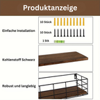ClassicSet: Wooden Wall Shelves – Stylish, Robust & Floating for Living Room, Bedroom & Dining Room
