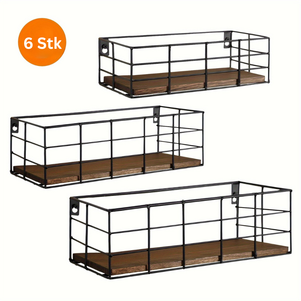 ClassicSet: Wooden Wall Shelves – Stylish, Robust & Floating for Living Room, Bedroom & Dining Room