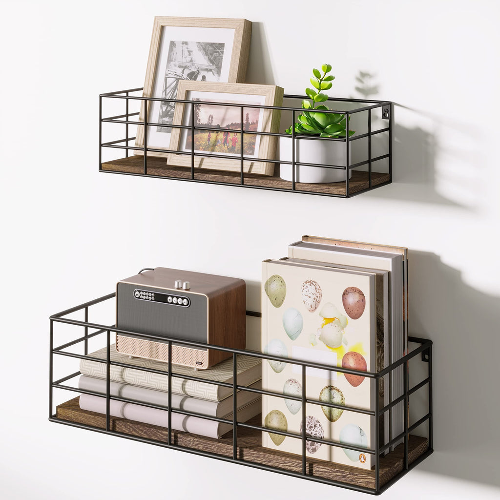 ClassicSet: Wooden Wall Shelves – Stylish, Robust & Floating for Living Room, Bedroom & Dining Room