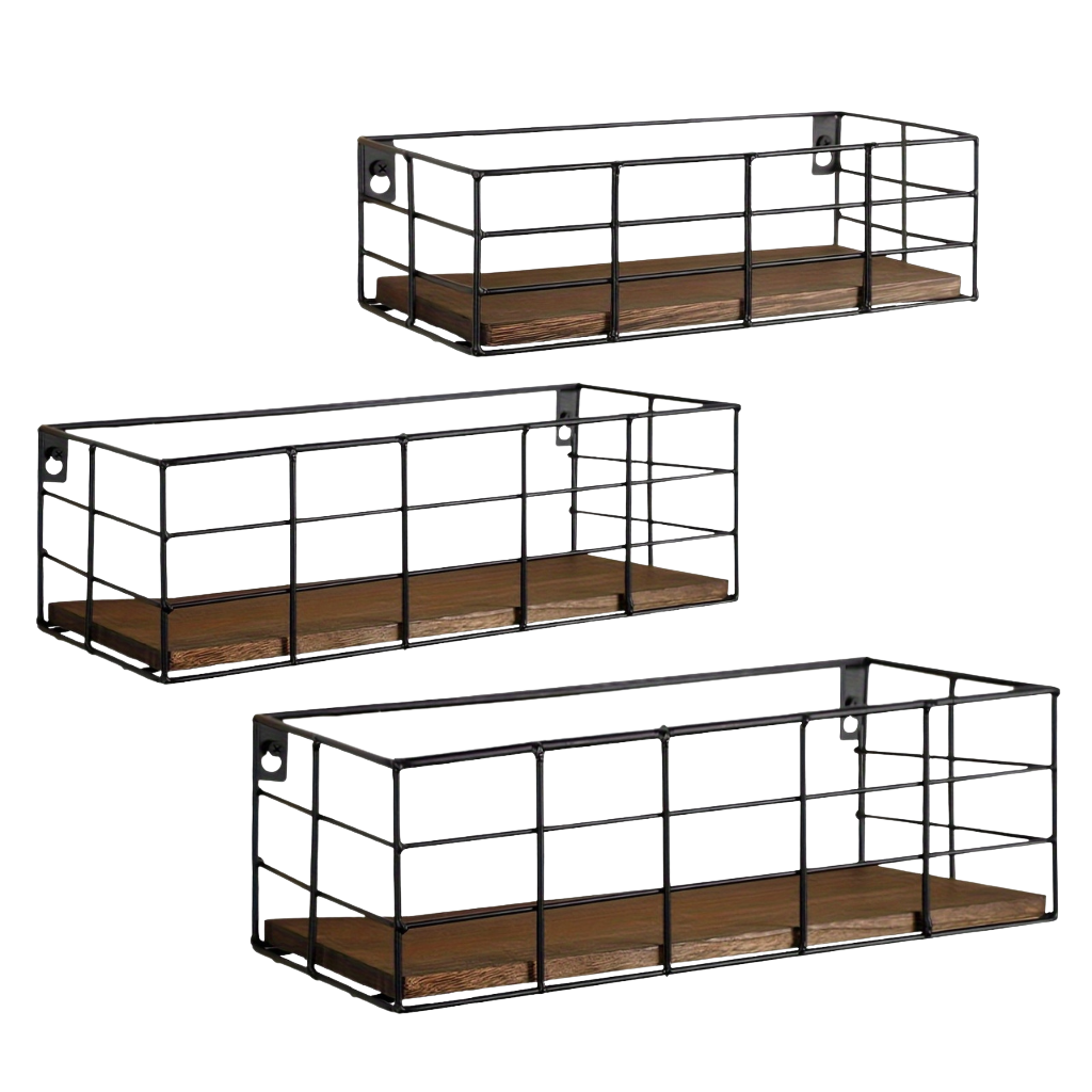 ClassicSet: Wooden Wall Shelves – Stylish, Robust & Floating for Living Room, Bedroom & Dining Room