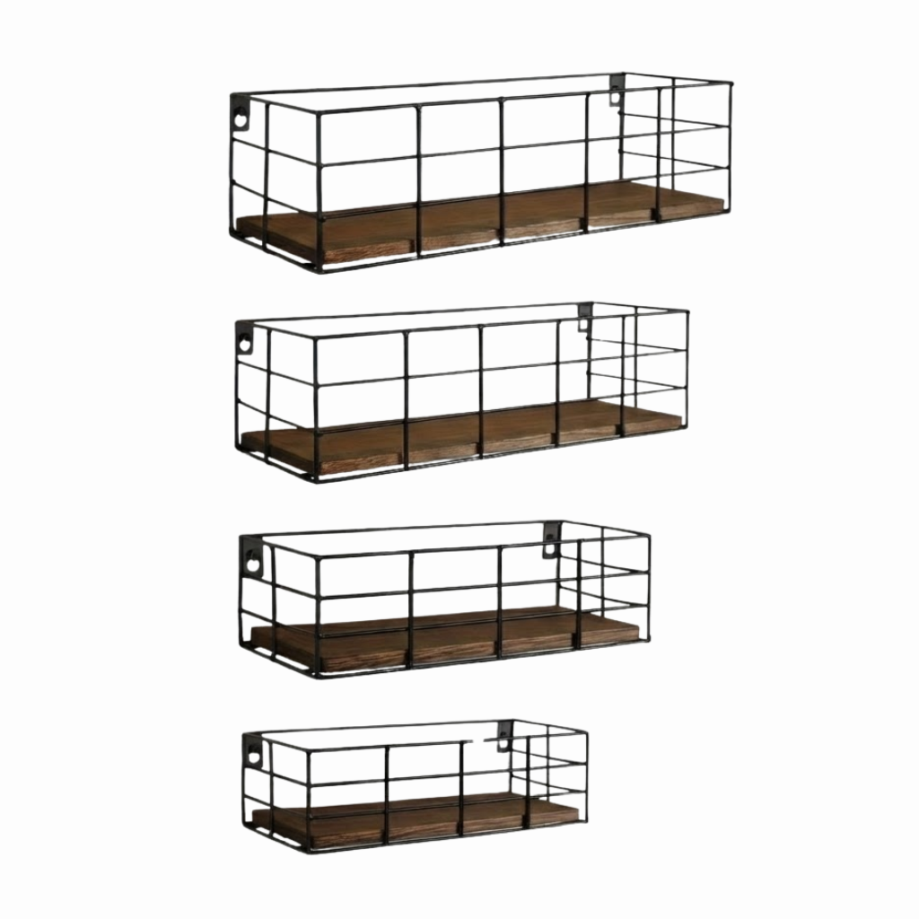 ClassicSet: Wooden Wall Shelves – Stylish, Robust & Floating for Living Room, Bedroom & Dining Room