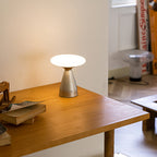 Cordless Metal & Glass Table Lamp (Rechargeable)
