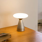 Cordless Metal & Glass Table Lamp (Rechargeable)