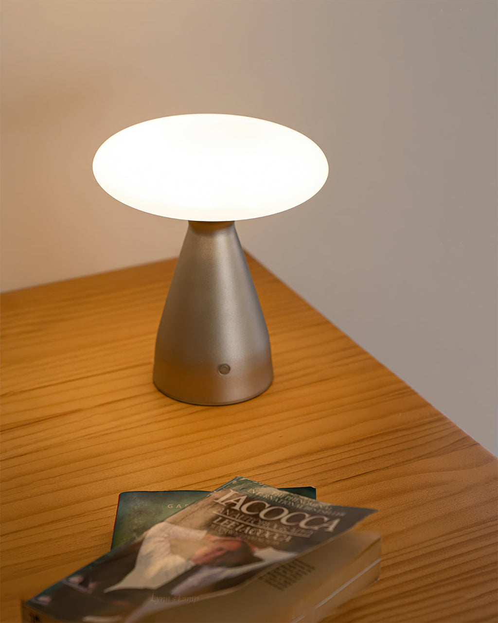 Cordless Metal & Glass Table Lamp (Rechargeable)