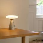 Cordless Metal & Glass Table Lamp (Rechargeable)