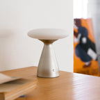 Cordless Metal & Glass Table Lamp (Rechargeable)