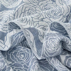 Whispering Bait: Elegant Cotton Blanket with Rose Jacquard & Light Texture – for Sofa & Bedroom