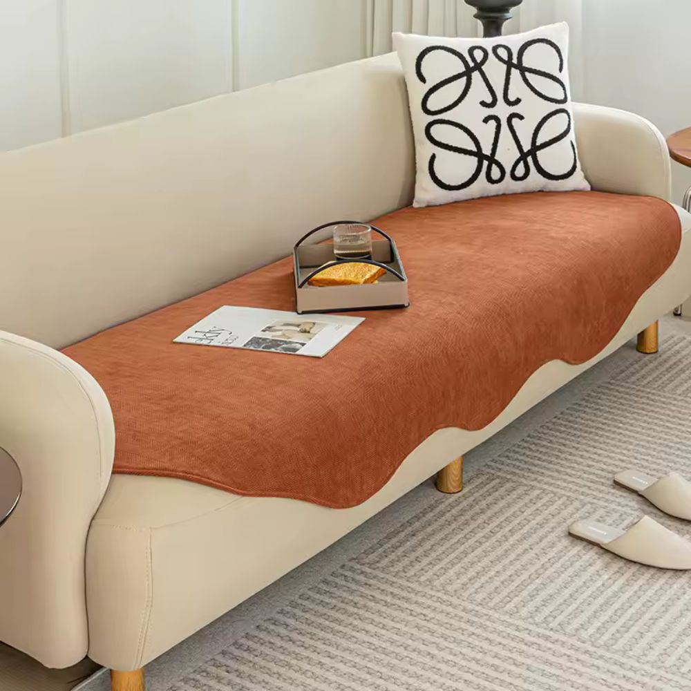 Comfort Shield: Sofa Cover with Solid Color Pattern and Soft Padding – for Living Room and Seating Furniture