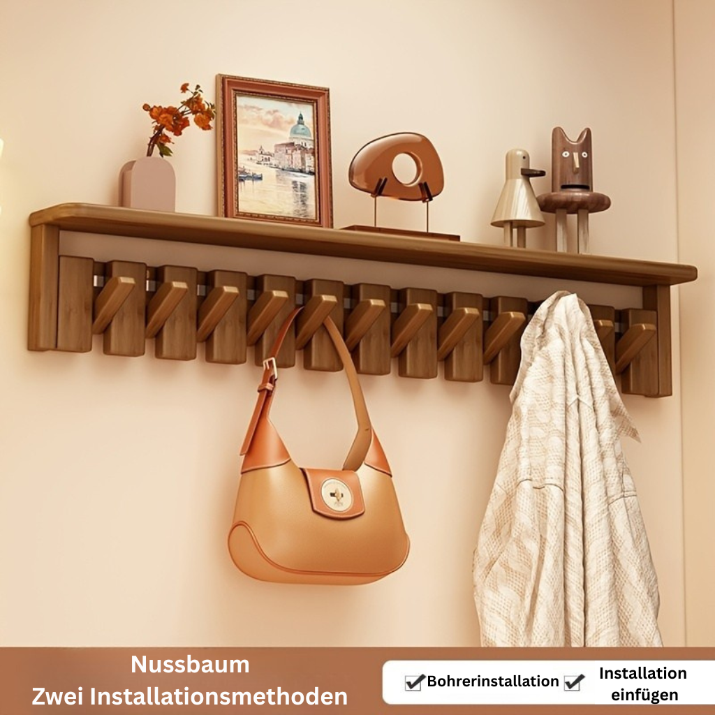 CompactStand: Freestanding Clothes Rack – Modern Hardwood Design, Decorative & Multifunctional for Hallway, Living Room & Guest Room