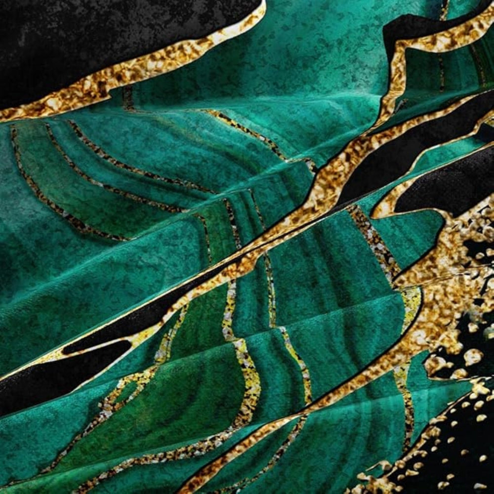 RoyalNest: Duvet Cover Set Elegant – Soft, Easy Care & Modern with Golden Marble Pattern for Guest Rooms
