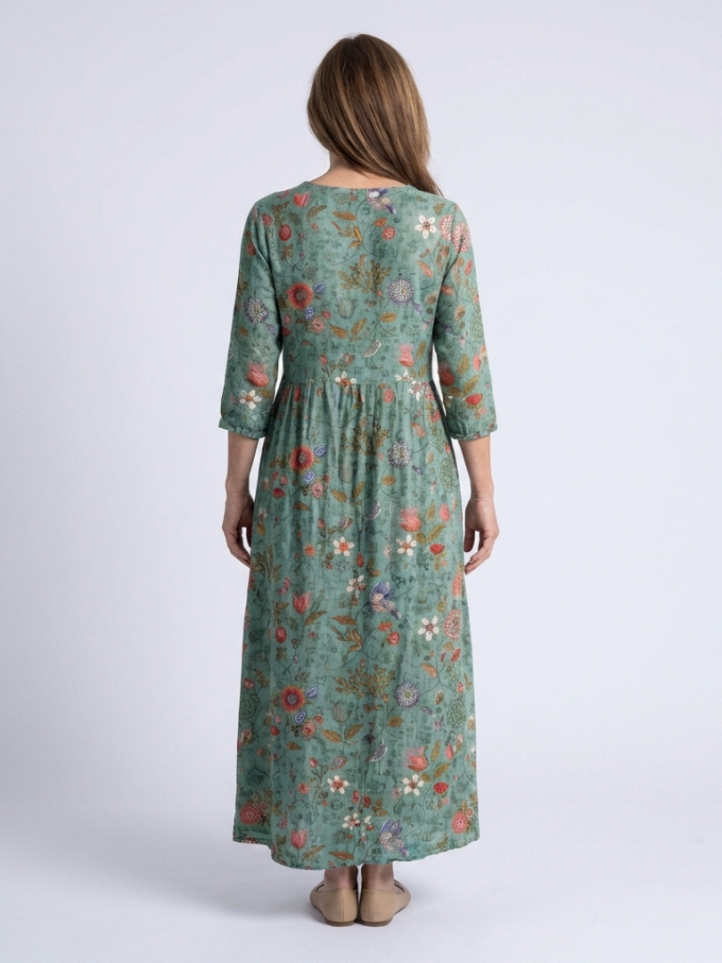 Elegant Floral Print Pocket Maxi Dress for Women