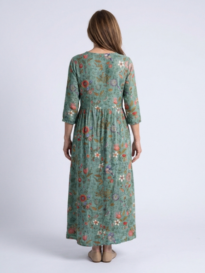 Elegant Floral Print Pocket Maxi Dress for Women