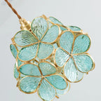 Bela Glass Pendant Light | Floral Design, Brass Finish