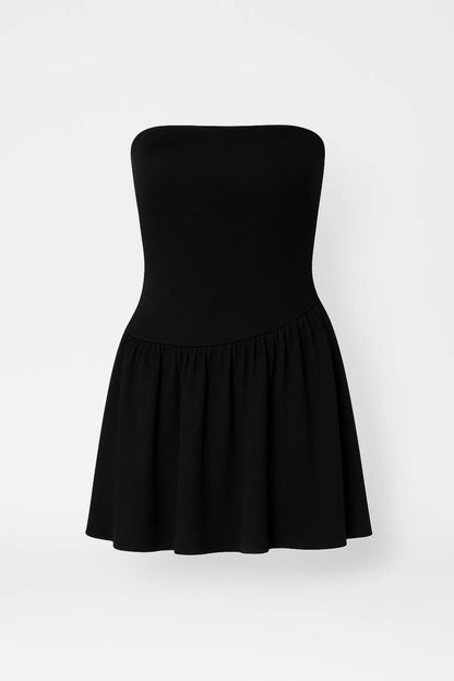 Strapless Mini Dress with Flared Skirt