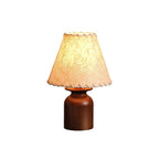 Parchment Shade Wood Base Table Lamp