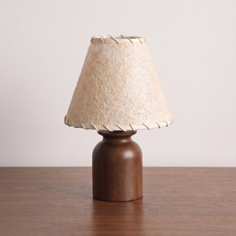 Parchment Shade Wood Base Table Lamp