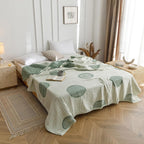 KreisFlair: Cotton blankets in a stylish round design with lightweight cotton quality & easy-care structure – for sofa & bed
