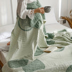 KreisFlair: Cotton blankets in a stylish round design with lightweight cotton quality & easy-care structure – for sofa & bed