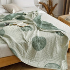 KreisFlair: Cotton blankets in a stylish round design with lightweight cotton quality & easy-care structure – for sofa & bed