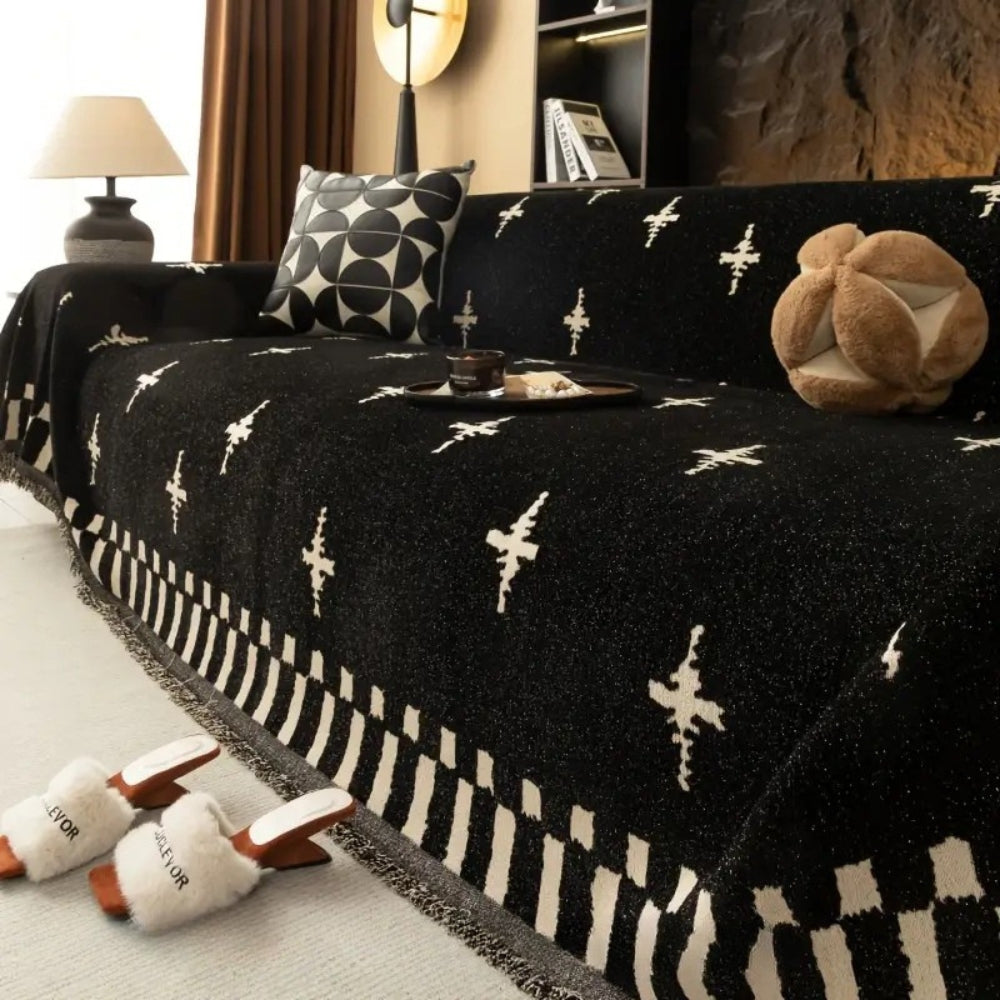Cross Weave Sofa Cover: Modern Cross Pattern in Soft Microfiber with Non-Slip Surface – for Sofa and Living Room