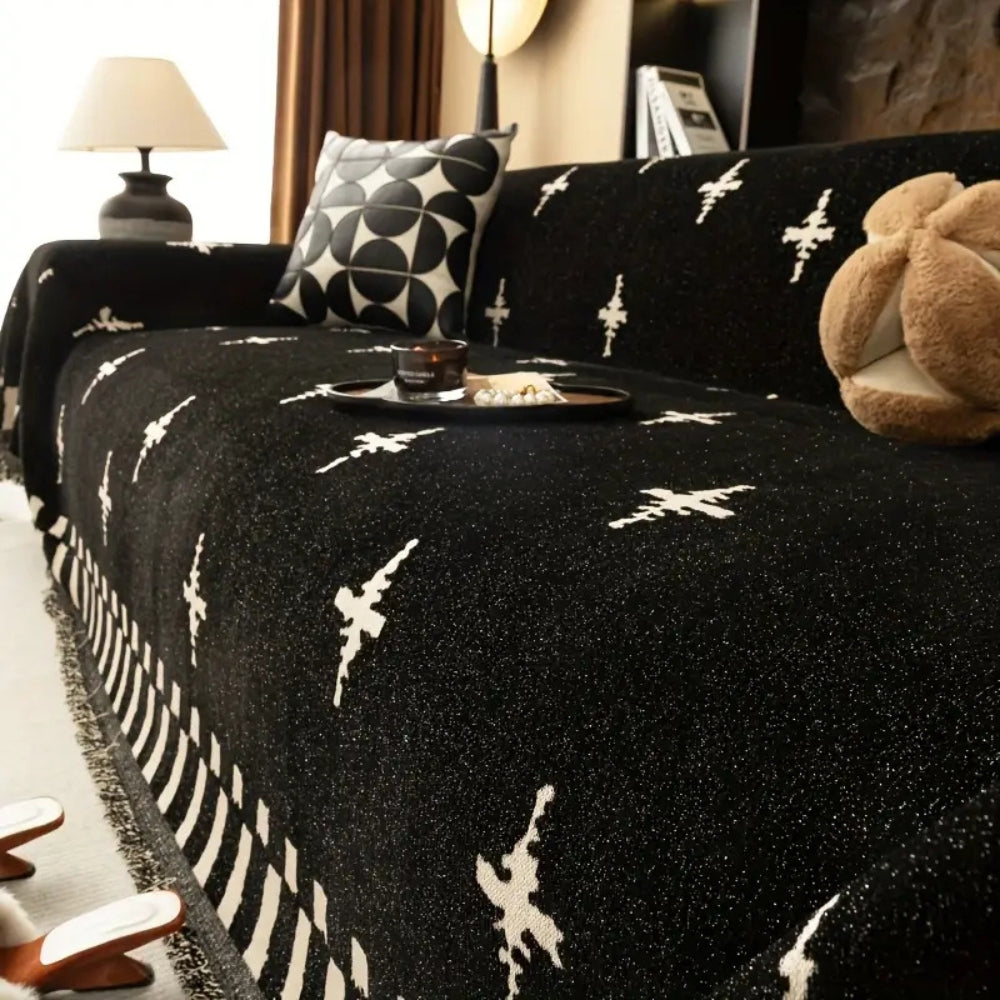 Cross Weave Sofa Cover: Modern Cross Pattern in Soft Microfiber with Non-Slip Surface – for Sofa and Living Room