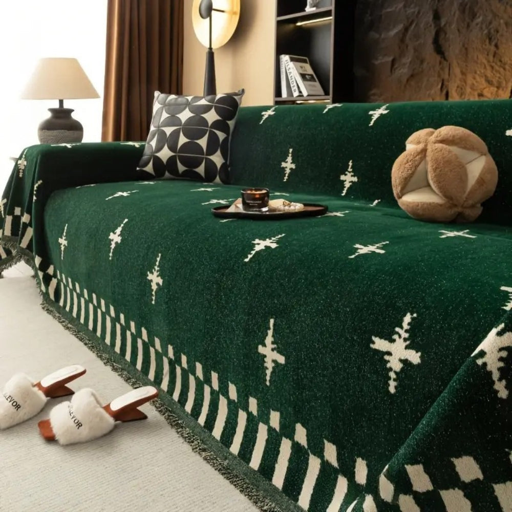 Cross Weave Sofa Cover: Modern Cross Pattern in Soft Microfiber with Non-Slip Surface – for Sofa and Living Room