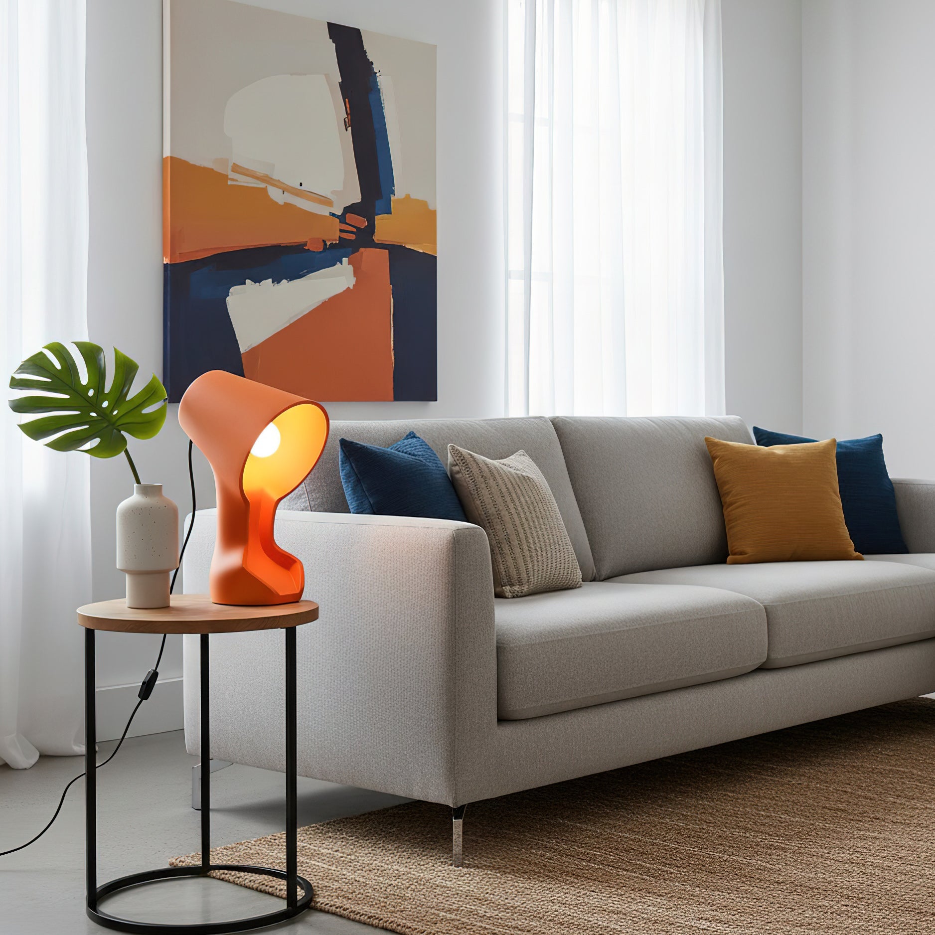 Organic Sculptural Resin Table Lamp