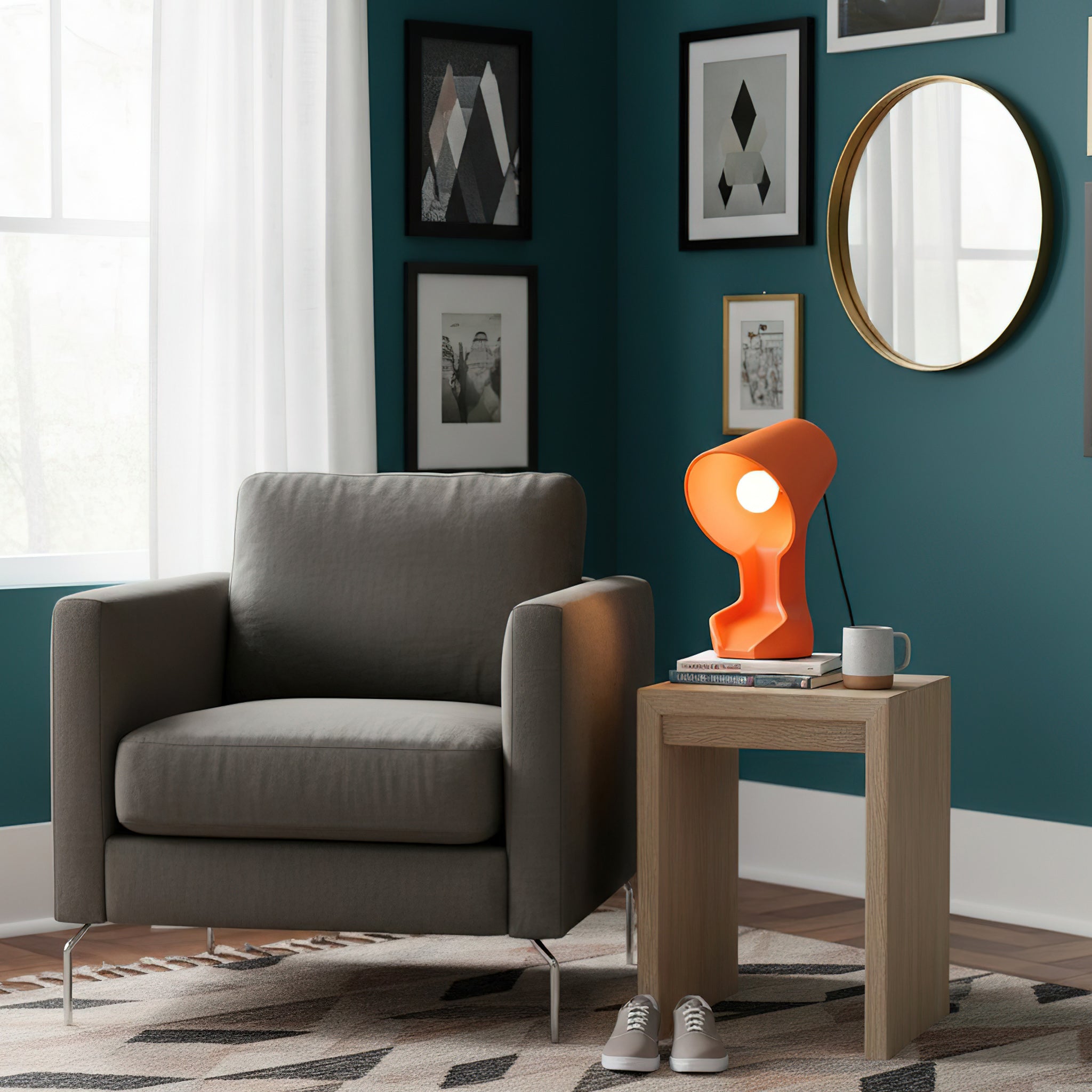 Organic Sculptural Resin Table Lamp