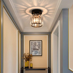 KristallÉtoile: Modern Ceiling Light Brass & Crystal – 1-Light, Easy to Care for Dining Room & Living Room