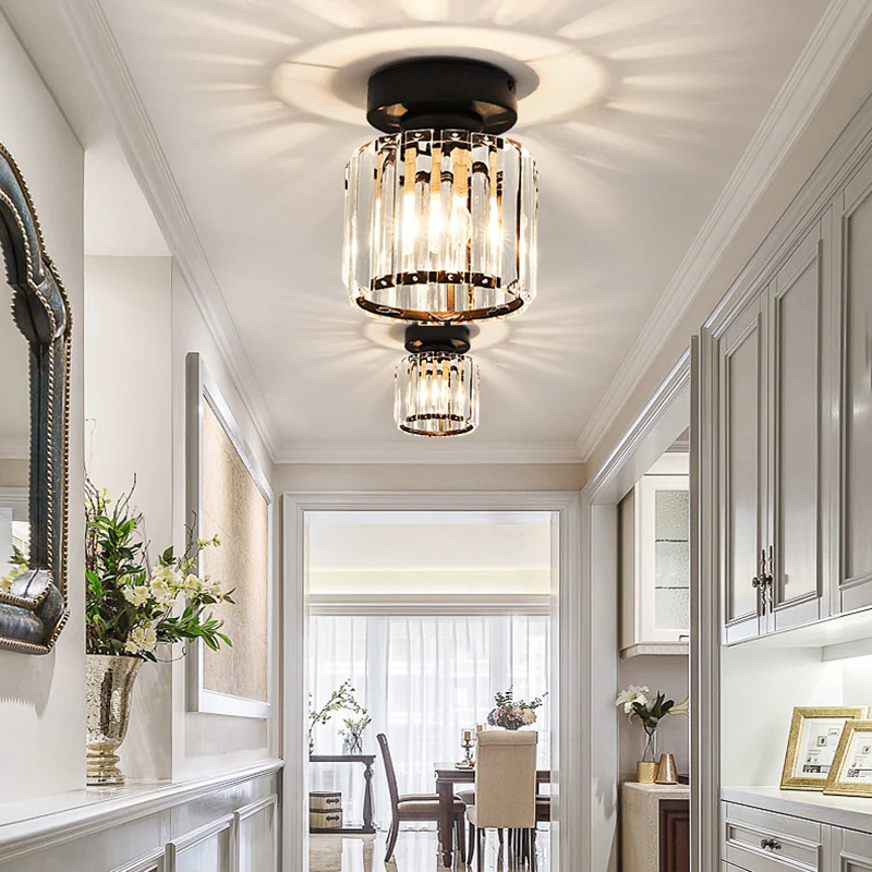 KristallÉtoile: Modern Ceiling Light Brass & Crystal – 1-Light, Easy to Care for Dining Room & Living Room