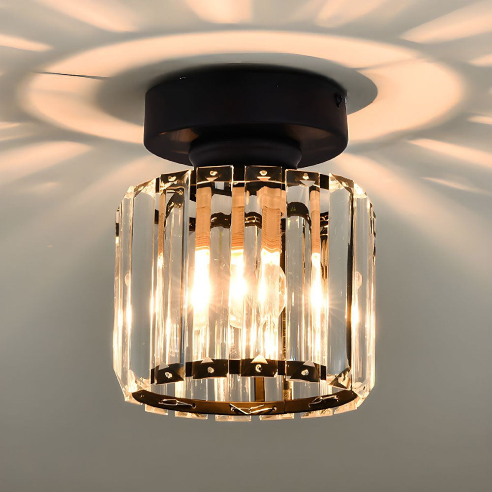 KristallÉtoile: Modern Ceiling Light Brass & Crystal – 1-Light, Easy to Care for Dining Room & Living Room