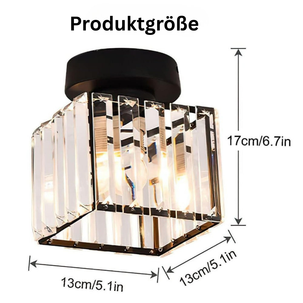 KristallÉtoile: Modern Ceiling Light Brass & Crystal – 1-Light, Easy to Care for Dining Room & Living Room