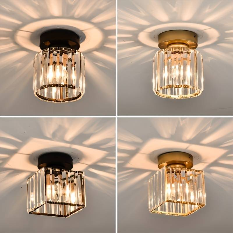 KristallÉtoile: Modern Ceiling Light Brass & Crystal – 1-Light, Easy to Care for Dining Room & Living Room