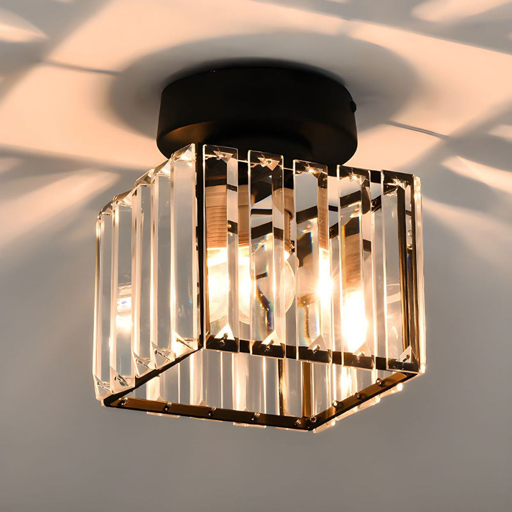 KristallÉtoile: Modern Ceiling Light Brass & Crystal – 1-Light, Easy to Care for Dining Room & Living Room